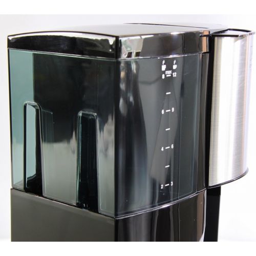  Melitta Optima Timer 100801 bk, Filterkaffeemaschine mit Glaskanne und Timer-Funktion, Abnehmbarer Wassertank, Schwarz