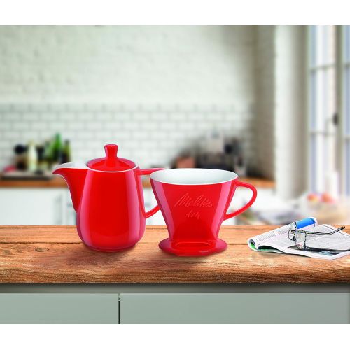  Melitta 219094 Kanne Porzellan Kaffeekannee 0,6l Rot