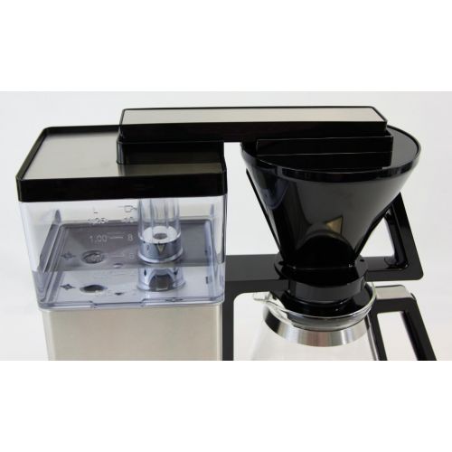  Melitta AromaSignature DeLuxe 100702, Filterkaffeemaschine mit Glaskanne, Heissbrueh-Verfahren, Schwarz/Edelstahl