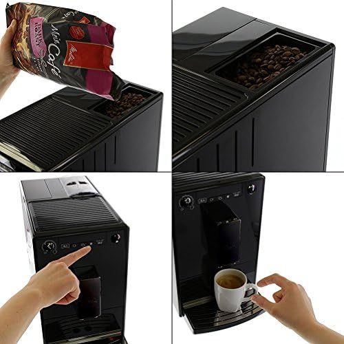  Melitta Caffeo Solo E 950-222 Kaffeevollautomat (Exzellenter Kaffee-Genuss dank Vorbruehfunktion und herausnehmbarer Bruehgruppe) pure black