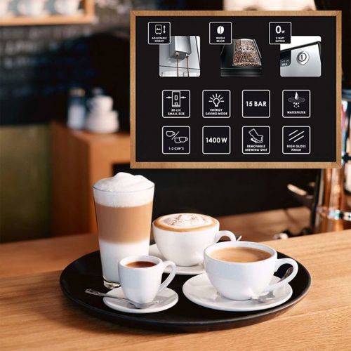  Melitta Caffeo Solo E950-222 Schlanker Kaffeevollautomat mit Vorbruehfunktion | 15 Bar | LED-Display | hoehenverstellbarer Kaffeeauslauf | Herausnehmbare Bruehgruppe | Pure Black