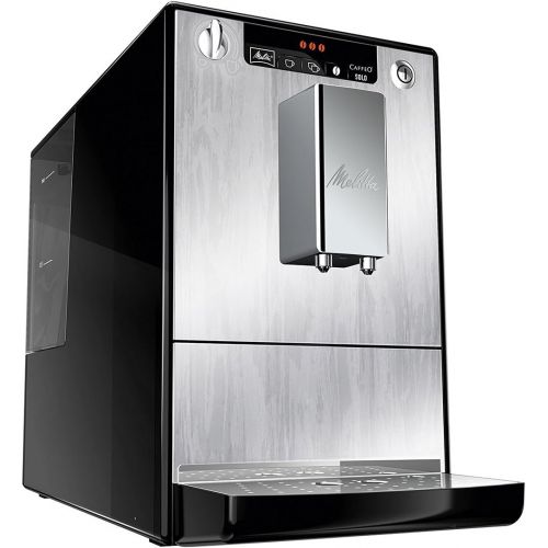  Melitta Caffeo Solo E950-111 Schlanker Kaffeevollautomat mit Vorbruehfunktion | 15 Bar | LED-Display | hoehenverstellbarer Kaffeeauslauf | Herausnehmbare Bruehgruppe | Organic Silver