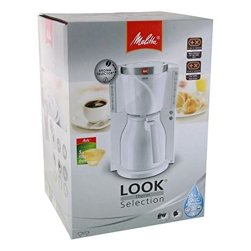  Melitta Kaffeefiltermaschine Look Therm Selection, Aromaselector, Kalkschutz, weiss 101111