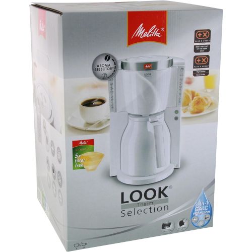  Melitta Kaffeefiltermaschine Look Therm Selection, Aromaselector, Kalkschutz, weiss 101111