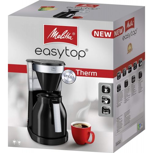  Melitta 1023-08 EasyTop Therm Filterkaffeemaschine, Edelstahl, Kunststoff schwarz