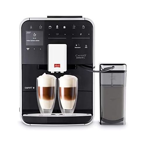  Melitta Caffeo Barista TS Smart F850-102, Kaffeevollautomat mit Milchbehalter, Smartphone-Steuerung mit Connect App, One Touch Funktion, Schwarz