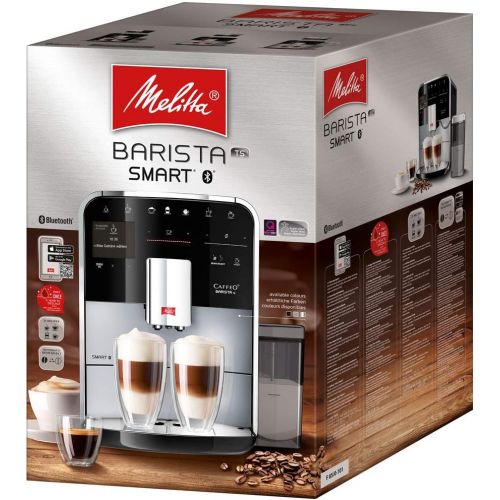  Melitta Caffeo Barista TS Smart F850-102, Kaffeevollautomat mit Milchbehalter, Smartphone-Steuerung mit Connect App, One Touch Funktion, Schwarz