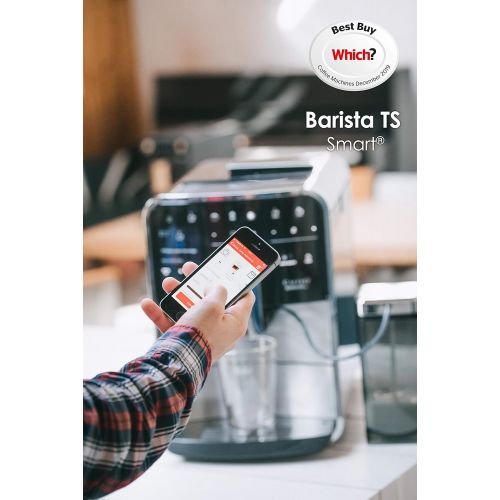  Melitta Caffeo Barista TS Smart F850-102, Kaffeevollautomat mit Milchbehalter, Smartphone-Steuerung mit Connect App, One Touch Funktion, Schwarz