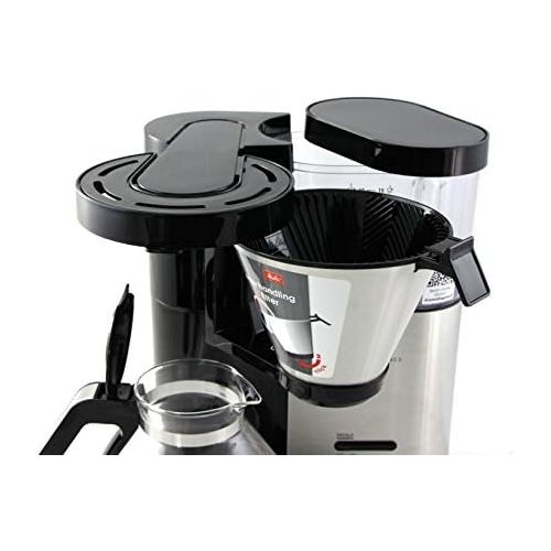  Melitta Filterkaffeemaschine, Aromaschalter, Inkl. Glaskanne, Aroma Elegance, Schwarz/Edelstahl, 1012-01