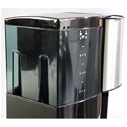  Melitta Optima Timer 100801 bk, Filterkaffeemaschine mit Glaskanne und Timer-Funktion, Abnehmbarer Wassertank, Schwarz & Filtertueten Naturbraun 102 / 80