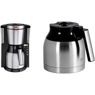 Melitta Look Therm Timer 1011-16, Filterkaffeemaschine mit Thermkanne und Timer-Funktion, AromaSelector, Schwarz