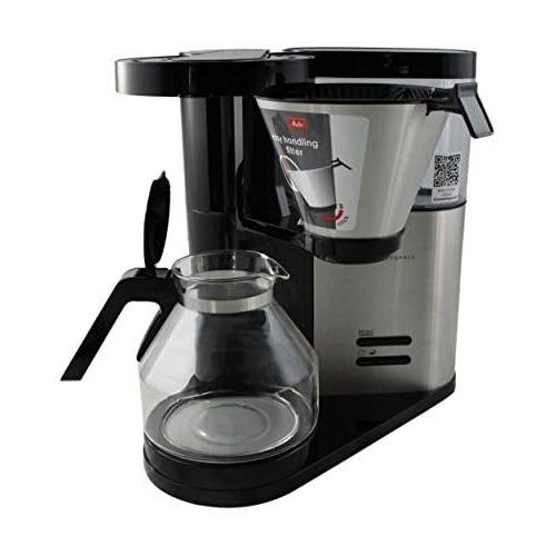  Melitta Filterkaffeemaschine, Aromaschalter, Inkl. Glaskanne, Aroma Elegance, Schwarz/Edelstahl, 1012-01