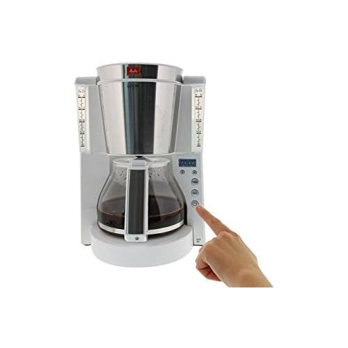  Melitta Look Timer 1011-08, Filterkaffeemaschine mit Glaskanne und Timer-Funktion, AromaSelector, Schwarz