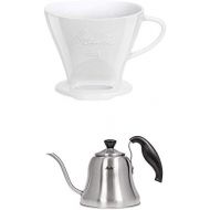 Melitta 219025 Filter Porzellan Kaffeefilter + Handbrueh-Wasserkessel mit Schwanenhalsausguss