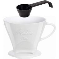 Melitta 219025 Filter Porzellan Kaffeefilter Groesse 1x4 Weiss & Kaffeedosierloeffel mit Mengenmarkierungen, Fuer 8, 10 oder 12 g, Kunststoff, Schwarz, 217618