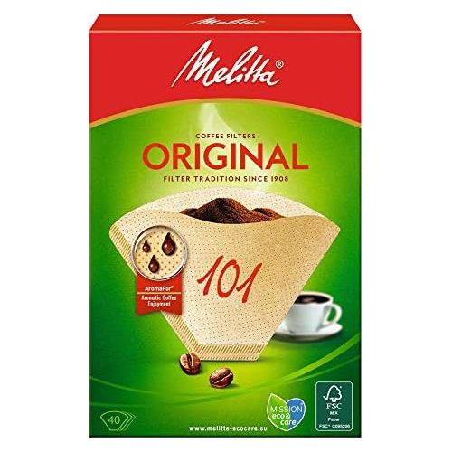  Melitta Filtertueten 101, Aromapor Papier, Naturbraun, (9x40) Stueck