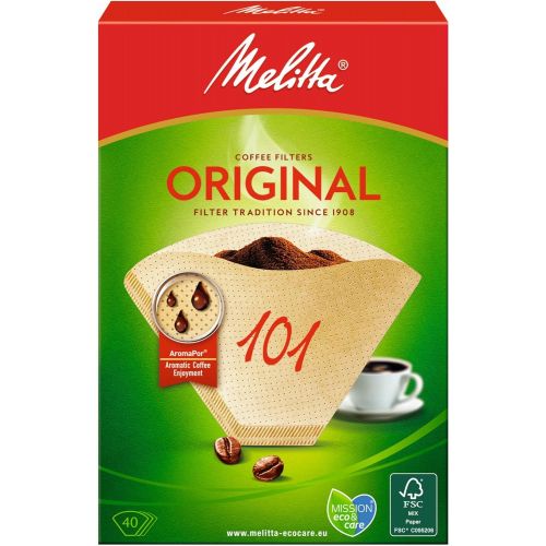  Melitta Filtertueten 101, Aromapor Papier, Naturbraun, (9x40) Stueck