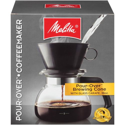  Melitta Pour-Over Coffee Brewer W/ Glass Carafe, 6 Cups (6 Ozper Cup) , (Packing may Vary)
