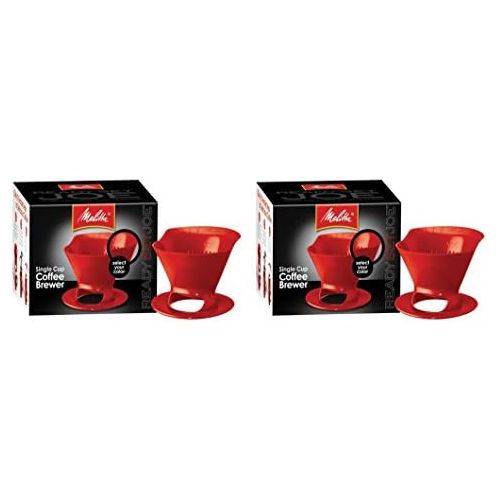  Melitta 64008 2 Pack Single Cup Coffee Brewers, Red