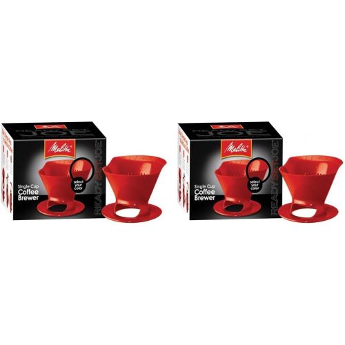  Melitta 64008 2 Pack Single Cup Coffee Brewers, Red