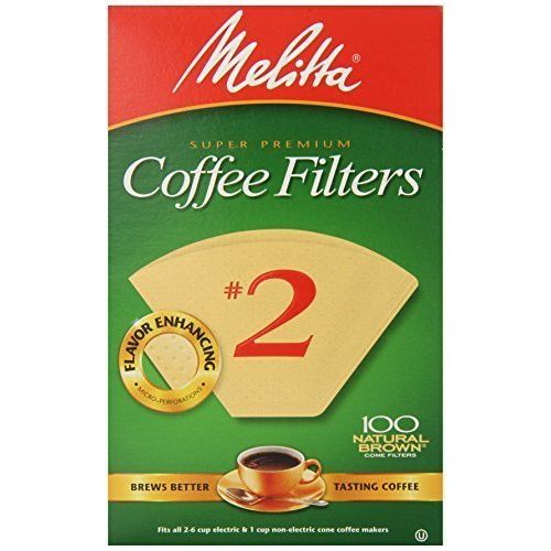  Bundle - Melitta Ready Set Joe Single Cup Pour Over Coffee Brewer Maker, Black + #2 Natural Brown Cone Coffee Filters 100-Count
