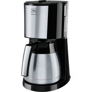 Melitta 1017-04, Filterkaffeemaschine mit Glaskanne, AromaSelector, Schwarz Kaffeemaschine ENJOY TOP, Edelstahl, 1.2 liters