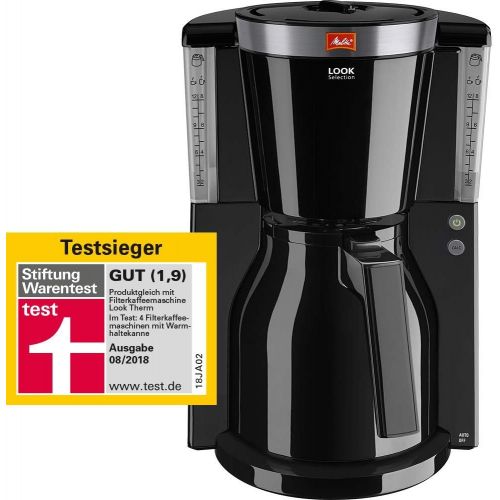  Melitta Look Therm Selection 1011-12, Filterkaffeemaschine mit Thermkanne, AromaSelector, Schwarz