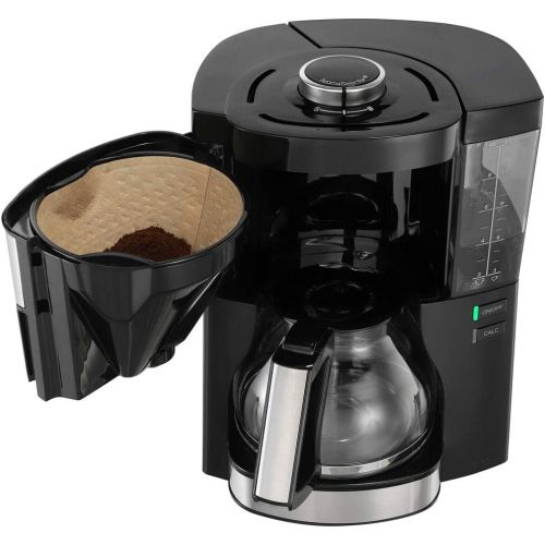  Melitta Look V Perfection 1025-06 Filterkaffeemaschine mit Glaskanne, abnehmbaren Wassertank und Entkalkungsprogramm (schwarz), Kunststoff, 1.25 liters