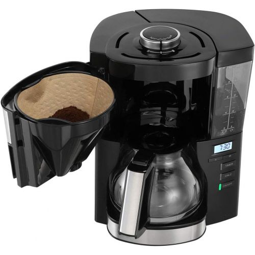  Melitta Look V Timer 1025-08 Filterkaffeemaschine mit Timerfunktion, abnehmbaren Wassertank und Entkalkungsprogramm (schwarz), Kunststoff, 1.25 liters