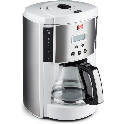  Melitta Aroma Enhance Drip Coffee Maker with Glass Carafe Capacity: 10 cups Includes 5 Melitta Coffee Filters # 4 White