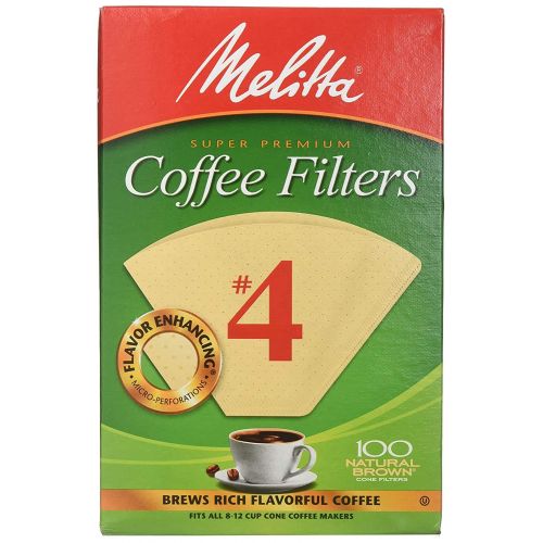  Melitta Cone Coffee Filters, Natural Brown #4, 100 Count (Pack Of 3)