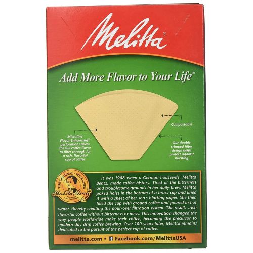  Melitta Cone Coffee Filters, Natural Brown #4, 100 Count (Pack Of 3)