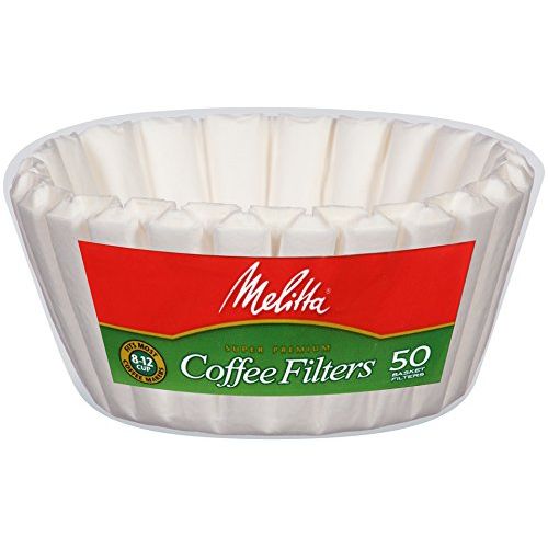  Melitta 8-12 Cup Basket Coffee Filters, White, 50 Count (Pack of 12)