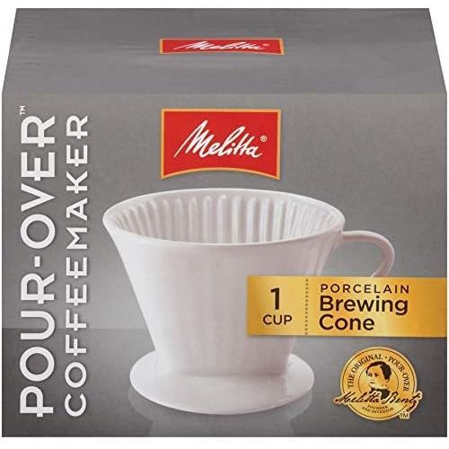  Melitta #2 Porcelain Single-Cup Pour Over Coffee Brewer, White: Coffee Substitutes: Kitchen & Dining