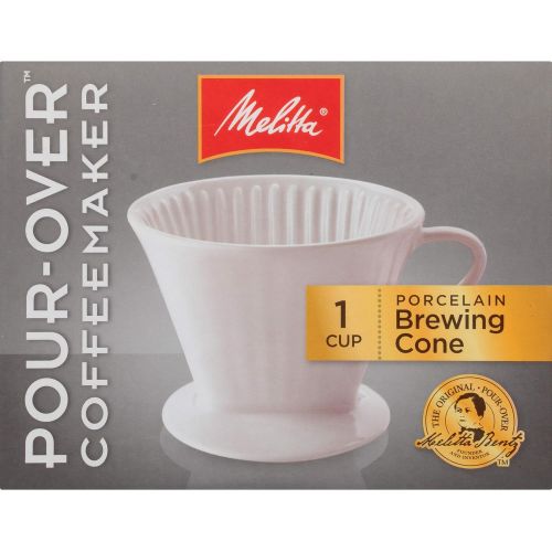  Melitta #2 Porcelain Single-Cup Pour Over Coffee Brewer, White: Coffee Substitutes: Kitchen & Dining