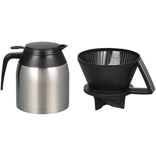  Melitta Coffee Maker, 10 Cup Pour- Over Brewer with Stainless Thermal Carafe, Steel Carafe - Package Might Vary (60 OZ)