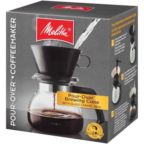  [아마존베스트]Melitta Pour-Over Coffee Brewer W/ Glass Carafe, 6 Cups (6 Ozper Cup)