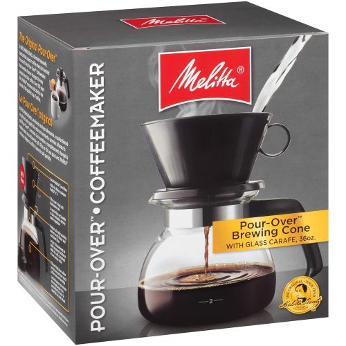  [아마존베스트]Melitta Pour-Over Coffee Brewer W/ Glass Carafe, 6 Cups (6 Ozper Cup)