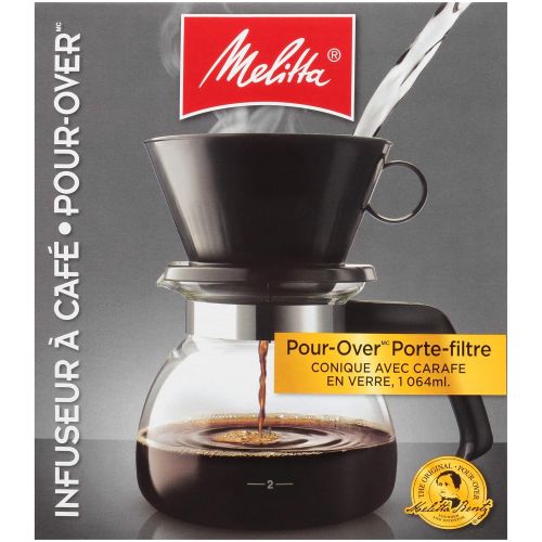  [아마존베스트]Melitta Pour-Over Coffee Brewer W/ Glass Carafe, 6 Cups (6 Ozper Cup)