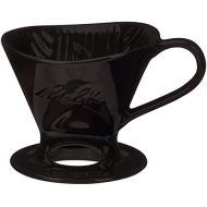 Melitta 1 Cup Porcelain Pour-Over Cone Coffeemaker, Glossy Black