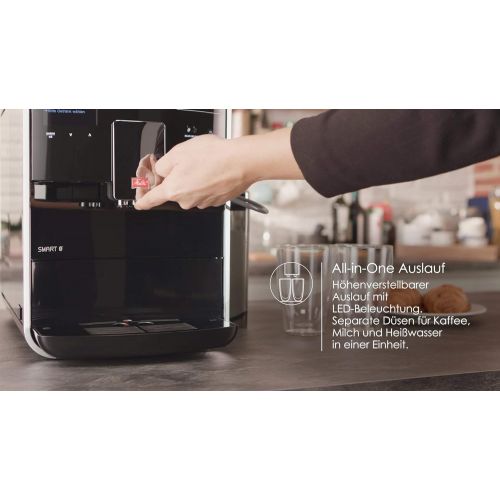  [아마존베스트]Melitta Caffeo Barista TS Smart F850-102 Fully Automatic Coffee Machine with Milk Container, Smartphone Control with Connect App, One Touch Function, Black