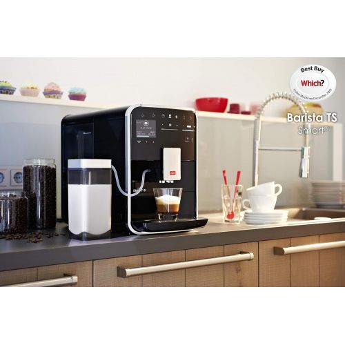  [아마존베스트]Melitta Caffeo Barista TS Smart F850-102 Fully Automatic Coffee Machine with Milk Container, Smartphone Control with Connect App, One Touch Function, Black