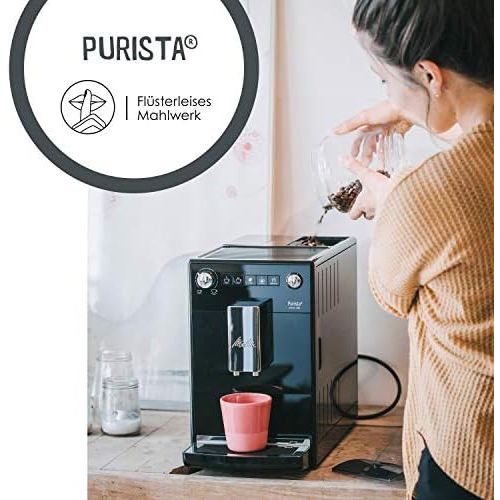 [아마존베스트]Melitta Purista F 230-102 Fully Automatic Coffee Machine with Whisper-Quiet Cone Grinder, Coffee machine, Black