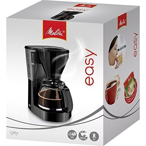  [아마존베스트]Melitta Easy Filter Coffee Maker with Glass Jug, Compact Design, Black