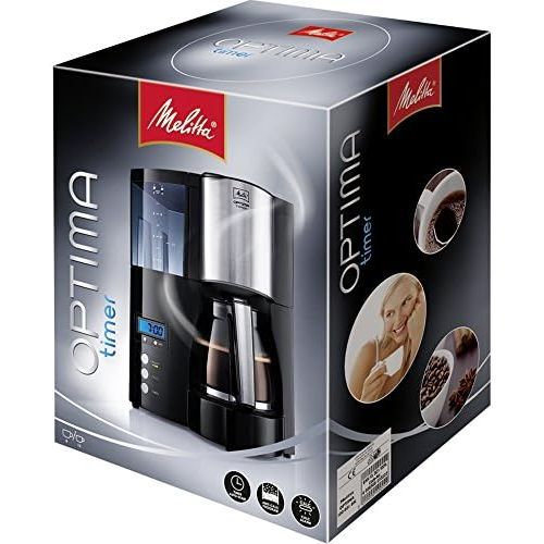  [아마존베스트]Melitta Optima Timer 100801 Coffee Filter Machine, Black and Stainless Steel