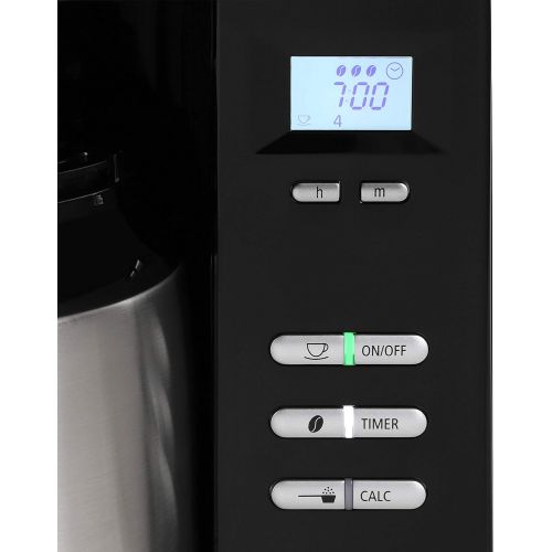  Melitta Aromafresh 1021 01 Filter coffee machine with thermal pot and integrated grinder, approx. 10 cups, black