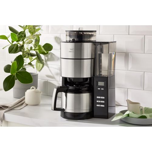  Melitta Aromafresh 1021 01 Filter coffee machine with thermal pot and integrated grinder, approx. 10 cups, black