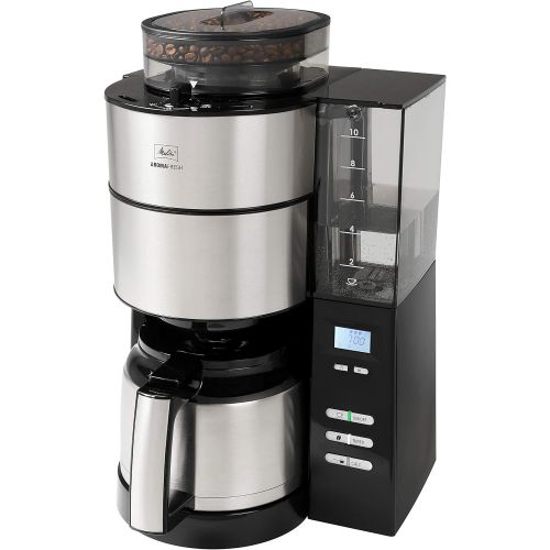  Melitta Aromafresh 1021 01 Filter coffee machine with thermal pot and integrated grinder, approx. 10 cups, black