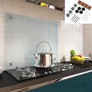 [아마존베스트]Melko Glass Kitchen Splash Back Guard, Stove Cover, 6 mm, ESG Safety Glass, Tiled Mirror Including Mounting Materials, 70 x 40 cm
