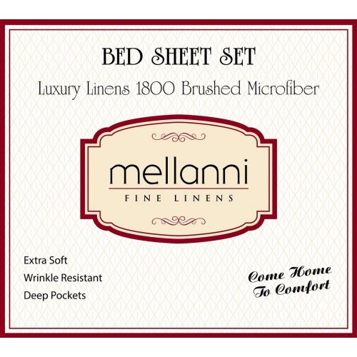  Mellanni Sheet Set-Brushed Microfiber 1800 Bedding-Wrinkle Fade, Stain Resistant - Hypoallergenic - 4 Piece (Queen, Baby Blue),